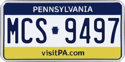 PA license plate MCS9497