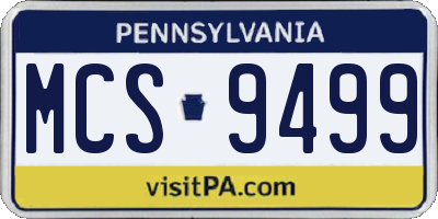 PA license plate MCS9499