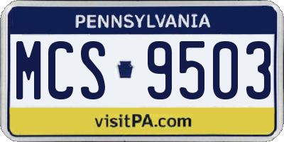 PA license plate MCS9503