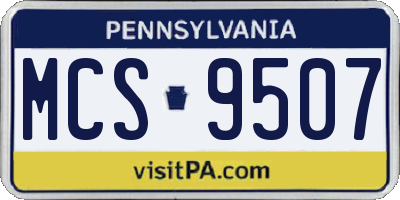 PA license plate MCS9507