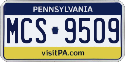 PA license plate MCS9509
