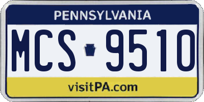 PA license plate MCS9510