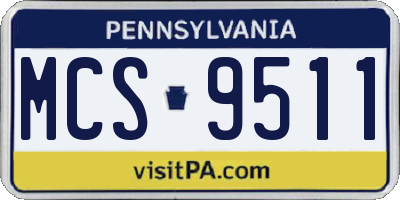 PA license plate MCS9511