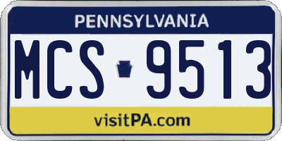 PA license plate MCS9513