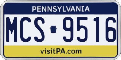 PA license plate MCS9516