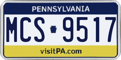 PA license plate MCS9517