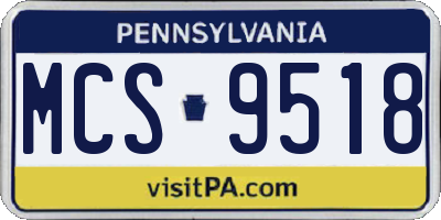 PA license plate MCS9518