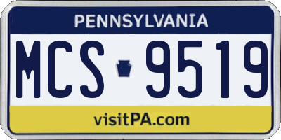 PA license plate MCS9519