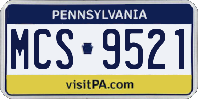 PA license plate MCS9521