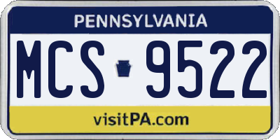 PA license plate MCS9522