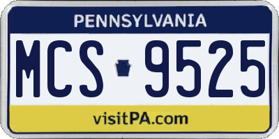 PA license plate MCS9525
