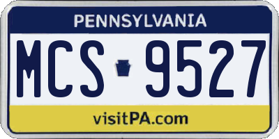 PA license plate MCS9527