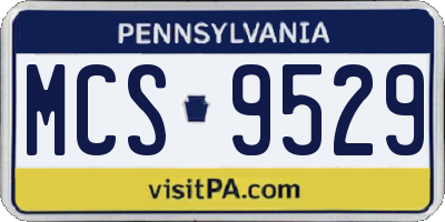 PA license plate MCS9529