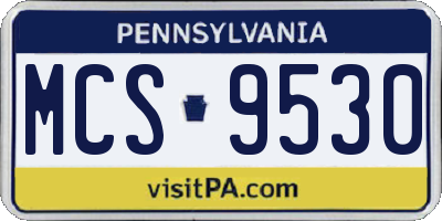 PA license plate MCS9530