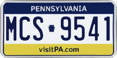 PA license plate MCS9541