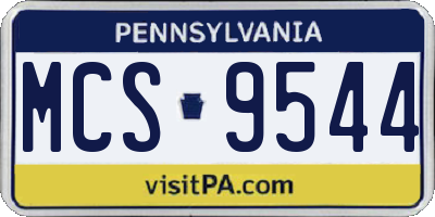 PA license plate MCS9544