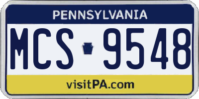 PA license plate MCS9548
