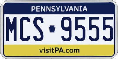 PA license plate MCS9555