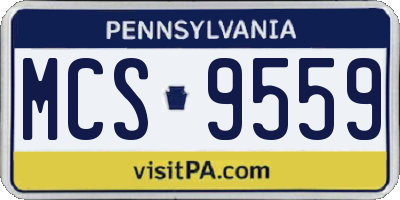 PA license plate MCS9559