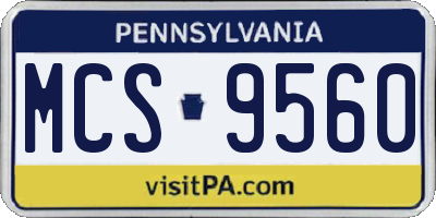 PA license plate MCS9560