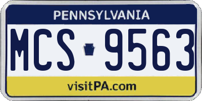 PA license plate MCS9563