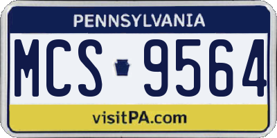 PA license plate MCS9564