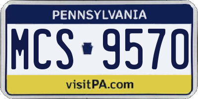 PA license plate MCS9570