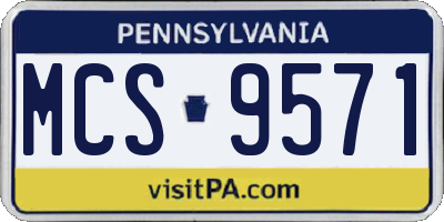 PA license plate MCS9571