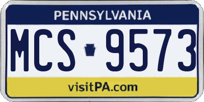 PA license plate MCS9573