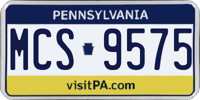 PA license plate MCS9575
