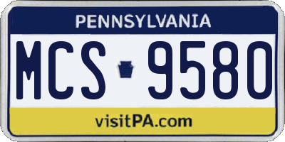PA license plate MCS9580