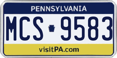 PA license plate MCS9583