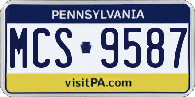 PA license plate MCS9587