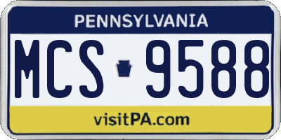 PA license plate MCS9588