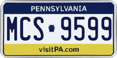 PA license plate MCS9599