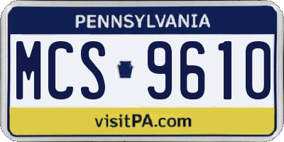 PA license plate MCS9610