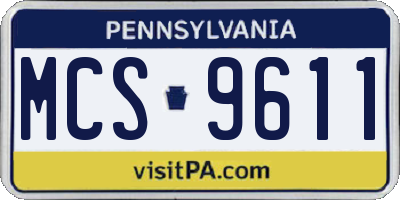 PA license plate MCS9611