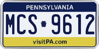 PA license plate MCS9612
