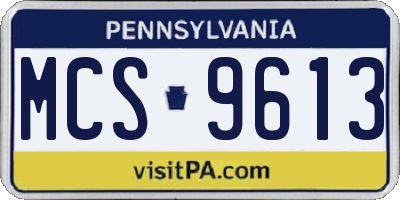 PA license plate MCS9613
