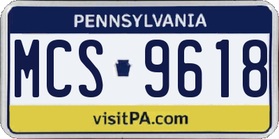 PA license plate MCS9618