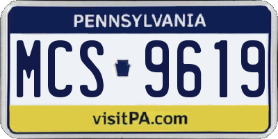 PA license plate MCS9619