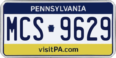 PA license plate MCS9629