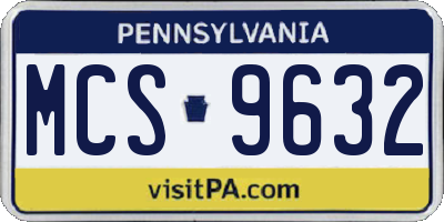 PA license plate MCS9632