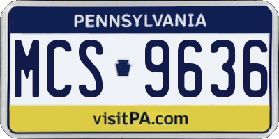 PA license plate MCS9636