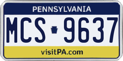 PA license plate MCS9637