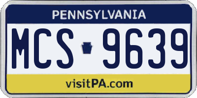 PA license plate MCS9639