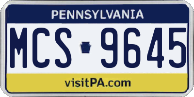 PA license plate MCS9645