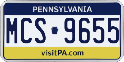 PA license plate MCS9655