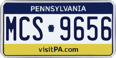PA license plate MCS9656