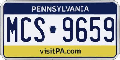 PA license plate MCS9659